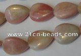 COP173 15.5 inches 13*18mm flat teardrop pink opal gemstone beads