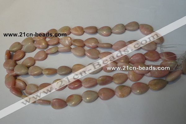 COP173 15.5 inches 13*18mm flat teardrop pink opal gemstone beads