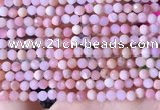 COP1740 15.5 inches 4mm faceted round natural pink opal beads