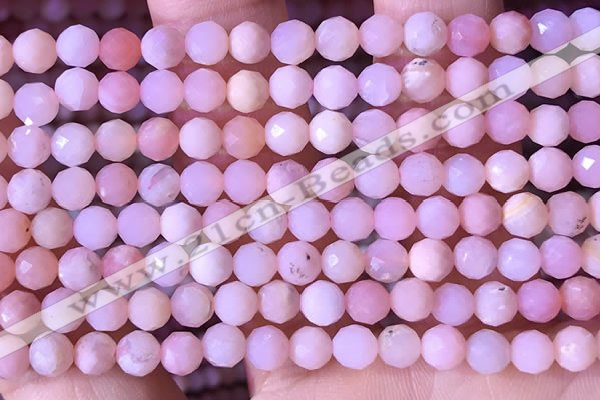 COP1741 15.5 inches 5mm - 5.5mm faceted round natural pink opal beads