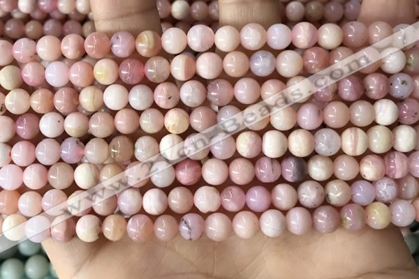 COP1748 15.5 inches 6mm round natural pink opal beads wholesale