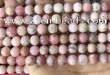 COP1749 15.5 inches 8mm round natural pink opal beads wholesale