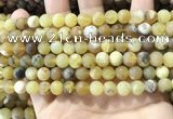 COP1767 15.5 inches 8mm round matte yellow opal beads wholesale