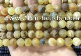 COP1769 15.5 inches 12mm round matte yellow opal beads wholesale