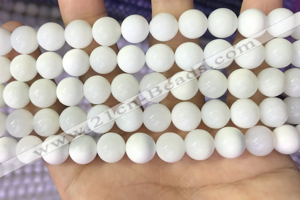 COP1772 15.5 inches 8mm round white opal gemstone beads