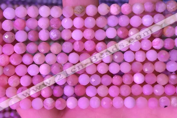 COP1778 15.5 inches 5mm faceted round pink opal beads wholesale