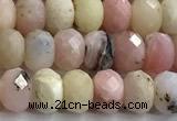 COP1854 15 inches 4*6mm faceted rondelle pink opal beads