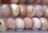 COP1875 15 inches 5*7mm faceted rondelle pink opal beads