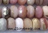 COP1876 15 inches 5*8mm faceted rondelle pink opal beads