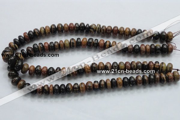 COP202 15.5 inches 7*12mm rondelle natural brown opal gemstone beads