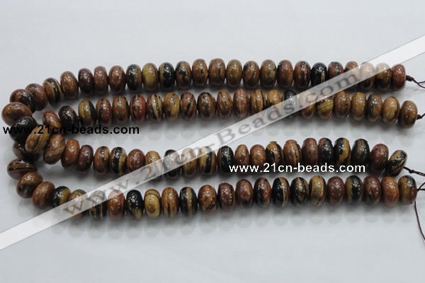 COP203 15.5 inches 8*14mm rondelle natural brown opal gemstone beads