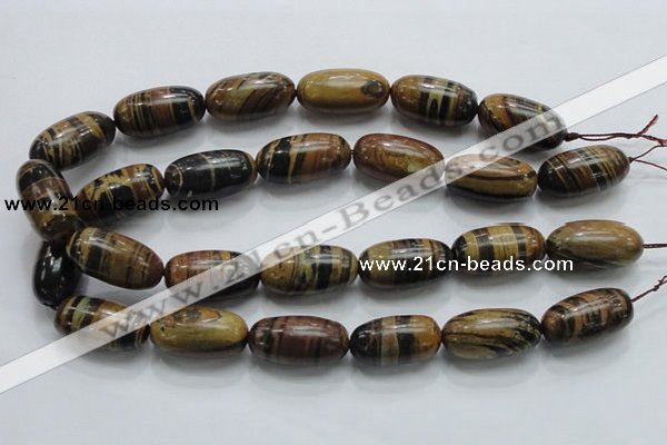 COP209 15.5 inches 15*30mm rice natural brown opal gemstone beads