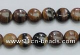 COP210 15.5 inches 10mm flat round natural brown opal gemstone beads