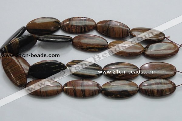 COP218 15.5 inches 20*40mm oval natural brown opal gemstone beads