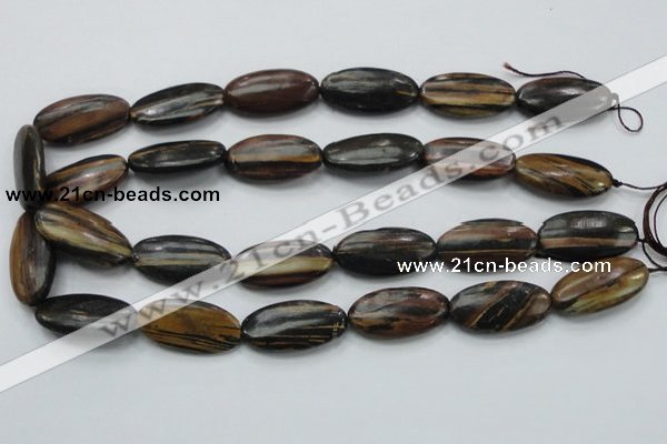 COP234 15.5 inches 15*30mm oval natural brown opal gemstone beads