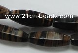 COP241 15.5 inches 10*30mm faceted rice natural brown opal gemstone beads