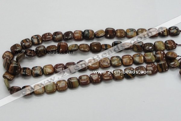 COP243 15.5 inches 12*12mm square natural brown opal gemstone beads