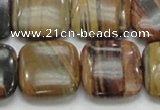 COP247 15.5 inches 20*20mm square natural brown opal gemstone beads