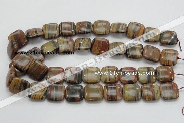 COP247 15.5 inches 20*20mm square natural brown opal gemstone beads