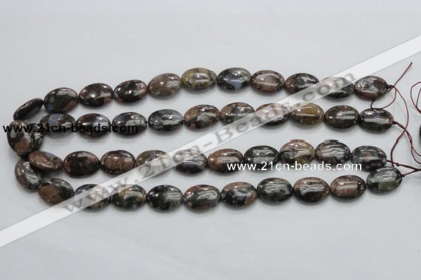 COP254 15.5 inches 13*18mm oval natural grey opal gemstone beads