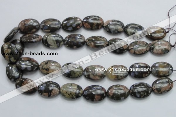 COP255 15.5 inches 18*25mm oval natural grey opal gemstone beads