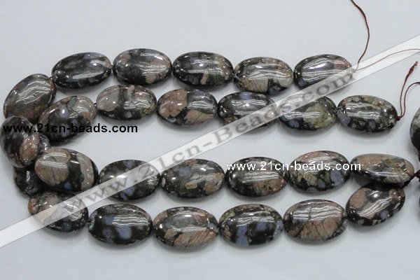 COP257 15.5 inches 20*30mm oval natural grey opal gemstone beads