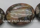 COP259 15.5 inches 30*40mm oval natural grey opal gemstone beads