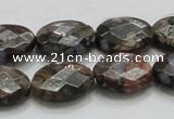 COP260 15.5 inches 13*18mm faceted oval natural grey opal beads