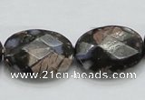 COP261 15.5 inches 18*25mm faceted oval natural grey opal beads