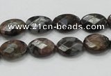 COP273 15.5 inches 10*14mm faceted oval natural grey opal gemstone beads