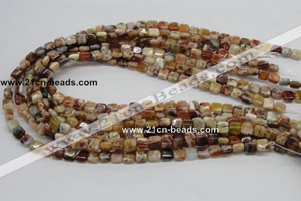 COP303 15.5 inches 8*8mm square brandy opal gemstone beads wholesale