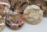 COP308 15.5 inches 22mm flat round brandy opal gemstone beads wholesale