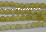 COP330 15.5 inches 4mm round yellow opal gemstone beads wholesale