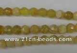 COP334 15.5 inches 6mm faceted round yellow opal gemstone beads