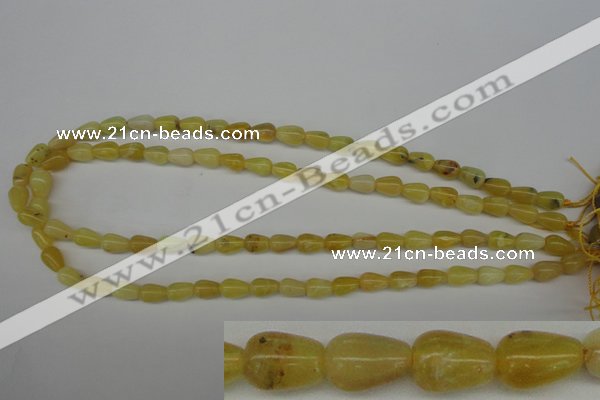 COP337 15.5 inches 6*9mm teardrop yellow opal gemstone beads