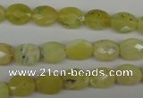 COP342 15.5 inches 8*10mm faceted oval yellow opal gemstone beads