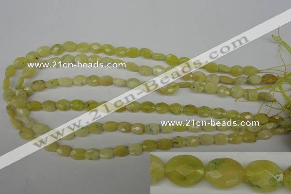 COP342 15.5 inches 8*10mm faceted oval yellow opal gemstone beads