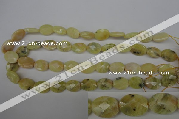 COP343 15.5 inches 13*18mm faceted oval yellow opal gemstone beads