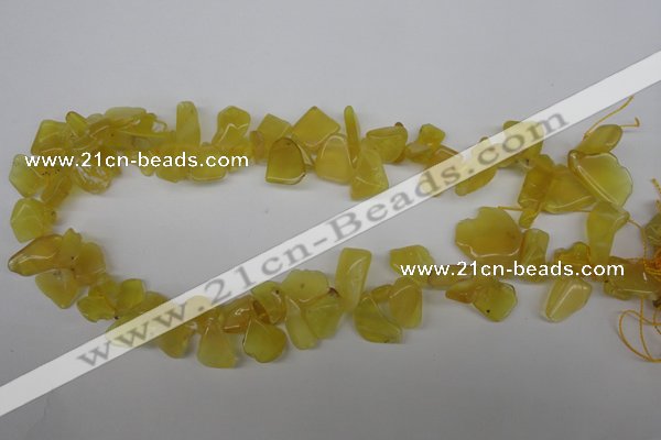 COP348 Top-drilled 7*8mm – 24*25mm freeform yellow opal gemstone beads