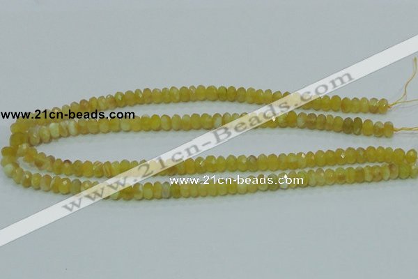 COP352 15.5 inches 5*8mm faceted rondelle yellow opal gemstone beads wholes