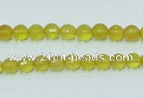 COP353 15.5 inches 6mm faceted round yellow opal gemstone beads wholesale