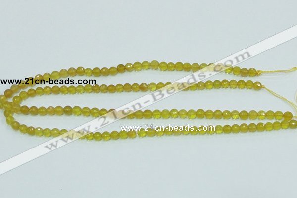 COP353 15.5 inches 6mm faceted round yellow opal gemstone beads wholesale