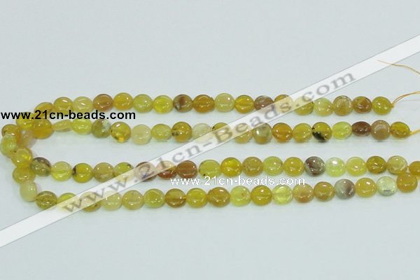 COP359 15.5 inches 10mm coin yellow opal gemstone beads wholesale