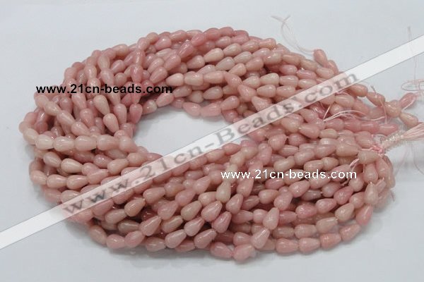 COP411 15.5 inches 6*10mm teardrop Chinese pink opal gemstone beads