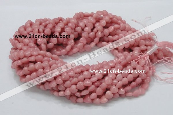 COP412 15.5 inches 8*8mm heart Chinese pink opal gemstone beads