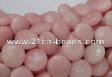 COP413 15.5 inches 10mm flat round Chinese pink opal gemstone beads