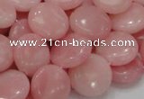 COP415 15.5 inches 15mm flat round Chinese pink opal gemstone beads