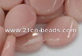 COP426 15.5 inches 18*25mm twisted oval Chinese pink opal gemstone beads