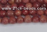 COP441 15.5 inches 4mm faceted round African blood jasper beads