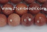 COP445 15.5 inches 12mm faceted round African blood jasper beads